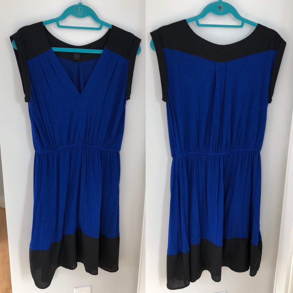 Aqua dress from Bloomingdales.